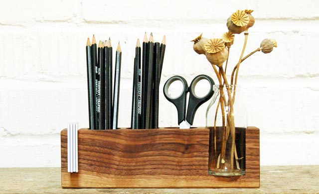 pen holder with business cards